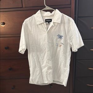 Bonobos White Men's Button Down Shirt with Palm Tree